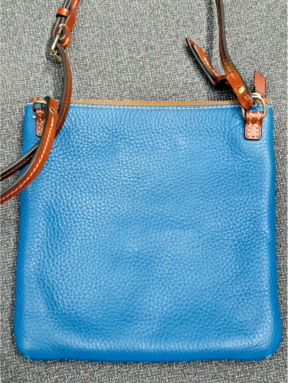 Dooney & Bourke Pebble Leather Royal Blue Crossbody Bag Purse Y2K Boho - Picture 7 of 15